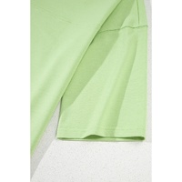 Meadow Mist Green Solid Loose V Neck Half Sleeve Tee and Shorts - M thumbnail