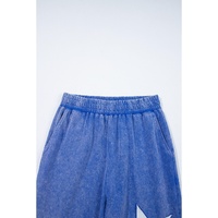 Ashleigh Blue Acid Wash Star Patched Rolled Trim Pants Set - L thumbnail