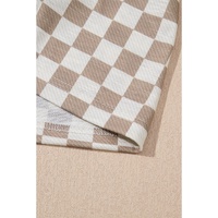 Brown Checkerboard T Shirt and High Waist Skorts 2 Piece Outfit - S thumbnail