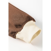 Coffee Color Contrast Loose Pullover and Lace-up Waist Skort Set - L thumbnail