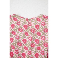 Pink Floral Print Puffy Cropped Tank and Mini Skirt Set - M thumbnail