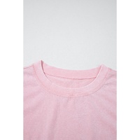 Light Pink 2 Pieces Mineral Wash Cotton Tank Top Lined Split Skirt Set - XL thumbnail