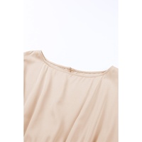 Azura Exchange Khaki Sequin Patchwork Drawstring High Waist Romper - L thumbnail