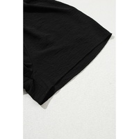 Black Half Button Collared Loose Romper - S thumbnail