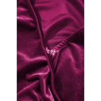 Red Dahlia Velvet Surplice Neck Ruffled Sleeve High Waist Romper - S thumbnail