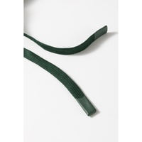 Blackish Green Collared Half Zip French Terry Knit Drawstring Casual Romper - L thumbnail