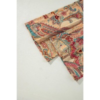 Red Paisley Printed Spaghetti Straps Elegant Wide Leg Jumpsuit - L thumbnail