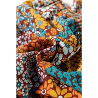 Multicolour Boho Floral Print Crossed Straps Ankle-length Jumpsuit - M thumbnail