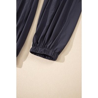 Carbon Grey Back Crossed Straps Hollow Out Jogger Jumpsuit - L thumbnail