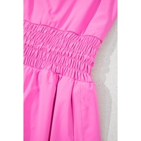 Sachet Pink Plain Sleeveless Loop Drawstring Cinched Waist Romper - L thumbnail