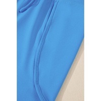Blue Crossed Spaghetti Straps Drawstring Waist Sporty Romper - XL thumbnail