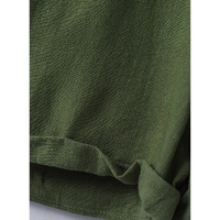 Green Button V Neck Romper with Belt - L thumbnail