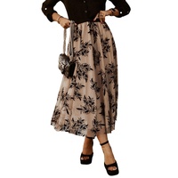 Azura Exchange Embroidered High Waist Maxi Skirt - L thumbnail