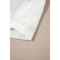White Contrast Stitching Trim Knotted High Waist A-Line Mini Skirt - M thumbnail