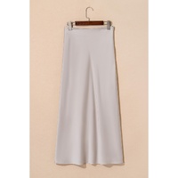 Jet Stream Satin Solid High Waist Maxi Skirt - L thumbnail