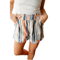 Azura Exchange Vintage Washed Elastic Frill Waist Casual Shorts - S thumbnail