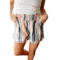 Azura Exchange Vintage Washed Elastic Frill Waist Casual Shorts - XL thumbnail