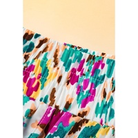 Light Blue Leopard High Waisted Athletic Shorts - XL thumbnail