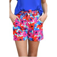 Azura Exchange Belted Floral Print Shorts - 8 US thumbnail