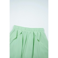 Light Green Drawstring High Waist Lined Tennis Skorts - L thumbnail