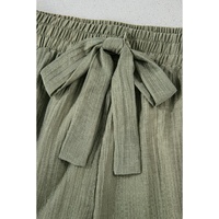 Laurel Green Textured Tie Waist Ruffle Hem Shorts - S thumbnail