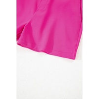 Sachet Pink Half Elastic Waist Casual Pocketed Shorts - L thumbnail