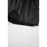 Black Elastic High Waist Pocketed Casual Shorts - L thumbnail