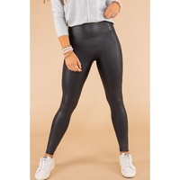 Black Faux Leather Skinny Leggings - L thumbnail