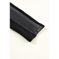 Black Leather Panel Patchwork High Waist Leggings - XL thumbnail