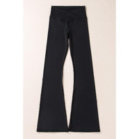 Black V Shape High Waist Flared Leggings - S thumbnail