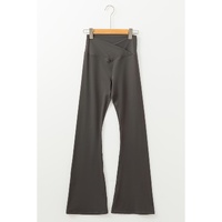 Dark Grey V Shape High Waist Flared Leggings - M thumbnail