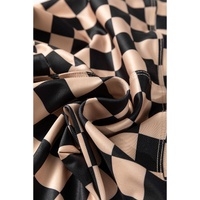 Khaki Checkered Pattern High Waist Skinny Leggings - M thumbnail