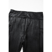 Black V Crossover High Waist Pocketed Leggings - L thumbnail