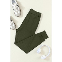 Moss Green Drawstring Waist Pocketed Joggers - 2XL thumbnail