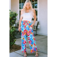 Azura Exchange Abstract Floral Print Drawstring Pants - L thumbnail