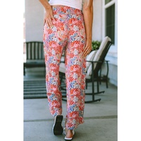 Azura Exchange Print Drawstring Smocked High Waist Pants - XL thumbnail