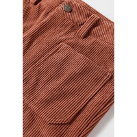 Brown High Waist Square Pockets Corduroy Pants - M thumbnail