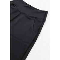 Black Exposed Seam High Waist Pocketed Joggers - L thumbnail