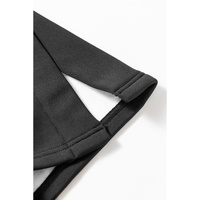 Black Thermal Lined Split Flare Leg Pants - S thumbnail