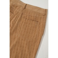 Grapefruit Orange Checkered Corduroy Flare High Waist Pants - L thumbnail