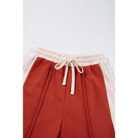Flamingo Color Block Drawstring High Waist Wide Leg Pants - L thumbnail