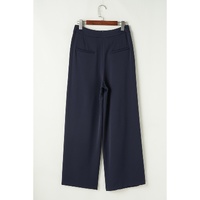 Dirty blue Dual Buttoned High Waist Pleated Wide Leg Pants - L thumbnail