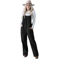 Black Solid Pocketed Loose Fit Corduroy Overall - XL thumbnail
