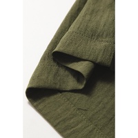 Jungle Green Solid Color Buttoned Straight Leg Overall - M thumbnail