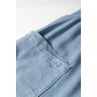 Beau Blue Buttoned Front High Waist Side Pockets Denim Maxi Skirt - S thumbnail