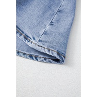 Beau Blue Asymmetric Ruffle Overlay Denim Mini Skirt - L thumbnail