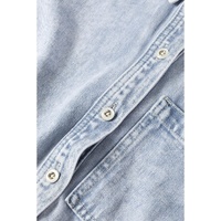 Beau Blue Long Sleeve Buttoned Chest Pocket Denim Shacket - L thumbnail