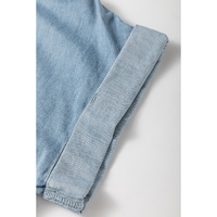 Dusk Blue Folded Short Sleeve Patched Pocket Denim Shirt - XL thumbnail