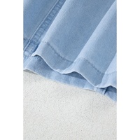 Beau Blue Knotted Open Back Halterneck Denim Tank Top - XL thumbnail