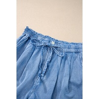 Beau Blue Casual Chambray Drawstring Shorts - 12 US thumbnail